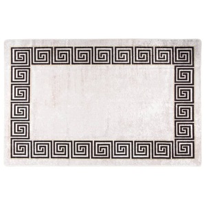 vidaXL, vidaXL Teppich Waschbar 160x230 cm Hellbeige Rutschfest, 