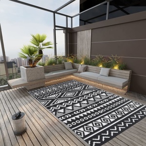 vidaXL, vidaXL Outdoor-Teppich Schwarz 190x290 cm PP