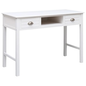 vidaXL, vidaXL Schreibtisch Weiß 108x45x76 cm Massivholz Paulownia, 