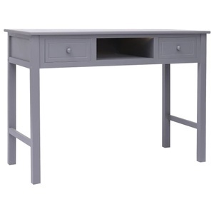 vidaXL, vidaXL Schreibtisch Grau 108x45x76 cm Massivholz Paulownia, vidaXL Schreibtisch Grau 108x45x76 cm Massivholz Paulownia
