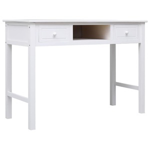 vidaXL, vidaXL Schreibtisch Weiß 108x45x76 cm Massivholz Paulownia, vidaXL Schreibtisch Weiß 108x45x76 cm Massivholz Paulownia