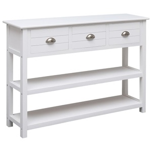 vidaXL, vidaXL Sideboard Weiß 108x30x76 cm Massivholz Paulownia, vidaXL Sideboard Weiß 108x30x76 cm Massivholz Paulownia