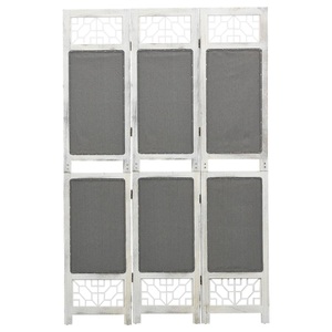 vidaXL, vidaXL 3-tlg. Paravent Grau 105x165 cm Stoff, vidaXL 3-tlg. Raumteiler Grau 105x165 cm Stoff
