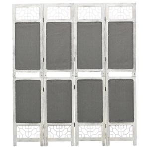 vidaXL, vidaXL 4-tlg. Raumteiler Grau 140x165 cm Stoff, vidaXL 4-tlg. Raumteiler Grau 140x165 cm Stoff