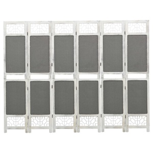 vidaXL, vidaXL 6-tlg. Raumteiler Grau 210x165 cm Stoff, vidaXL 6-tlg. Raumteiler Grau 210x165 cm Stoff