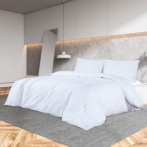 vidaXL, vidaXL Bettwäsche-Set Weiß 225x220 cm Leichte Mikrofaser, vidaXL Bettwäsche-Set Weiß 225x220 cm Leichte Mikrofaser