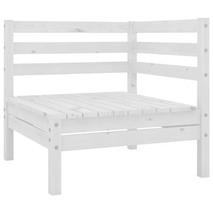 vidaXL, vidaXL Garten-Ecksofa Weiß Kiefer Massivholz, vidaXL Garten-Ecksofa Weiß Massivholz Kiefer