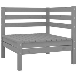 vidaXL, vidaXL Garten-Ecksofa Grau Massivholz Kiefer