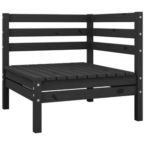 vidaXL, vidaXL Garten-Ecksofa Schwarz Massivholz Kiefer
