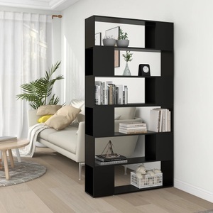 vidaXL, vidaXL Bücherregal Raumteiler Schwarz 100x24x188 cm, vidaXL Bücherregal Raumteiler Schwarz 100x24x188 cm