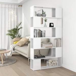 vidaXL, vidaXL Bücherregal Raumteiler Hochglanz-Weiß 100x24x188 cm, vidaXL Bücherregal Raumteiler Hochglanz-Weiß 100x24x188 cm