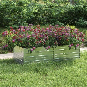 vidaXL, vidaXL Garten-Hochbeet 160x80x45 cm Verzinkter Stahl Silber, vidaXL Garten-Hochbeet 160x80x45 cm Verzinkter Stahl Silber