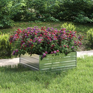 vidaXL, vidaXL Garten-Hochbeet 100x100x45 cm Verzinkter Stahl Silber, 
