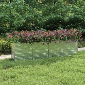 vidaXL, vidaXL Garten-Hochbeet 320x40x77 cm Verzinkter Stahl Silber, vidaXL Garten-Hochbeet 320x40x77 cm Verzinkter Stahl Silber