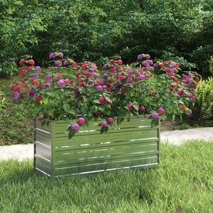 vidaXL, vidaXL Garten-Hochbeet 100x40x45 cm Verzinkter Stahl Silber, vidaXL Garten-Hochbeet 100x40x45 cm Verzinkter Stahl Silber