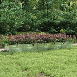 vidaXL, vidaXL Garten-Hochbeet 400x80x45 cm Verzinkter Stahl Silber, vidaXL Garten-Hochbeet 400x80x45 cm Verzinkter Stahl Silber