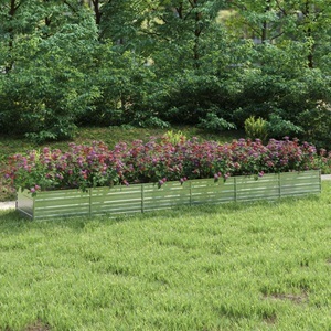 vidaXL, vidaXL Garten-Hochbeet 480x80x45 cm Verzinkter Stahl Silber, vidaXL Garten-Hochbeet 480x80x45 cm Verzinkter Stahl Silber