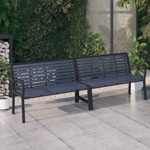 vidaXL, vidaXL Doppel-Gartenbank 251 cm Stahl und WPC Schwarz