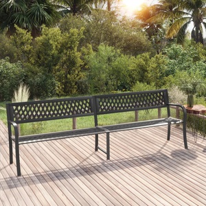 vidaXL, vidaXL Doppel-Gartenbank 246 cm Schwarz Stahl, 