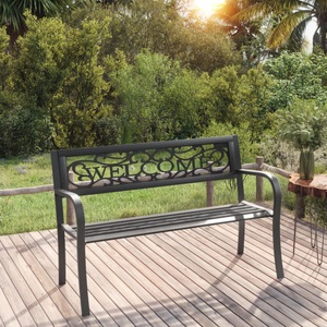 vidaXL, vidaXL Gartenbank 125 cm Stahl Schwarz