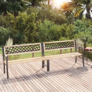 vidaXL, vidaXL Doppel-Gartenbank 238 cm Massivholz Spießtanne, vidaXL Doppel-Gartenbank 238 cm Chinesisches Tannenholz