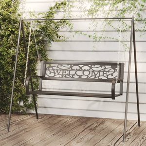 vidaXL, vidaXL Hollywoodschaukel 125 cm Stahl und Kunststoff Schwarz, vidaXL Hollywoodschaukel 125 cm Stahl und Kunststoff Schwarz