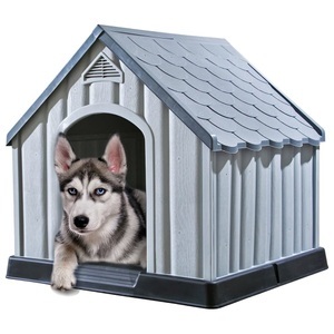 vidaXL, vidaXL Hundehütte Grau 92x87x91 cm Kunststoff, vidaXL Hundehütte Grau 92x87x91 cm Kunststoff