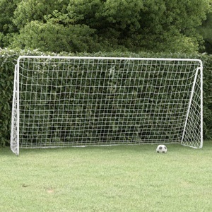 vidaXL, vidaXL Fußballtor mit Netz Weiß 366x122x182 cm Stahl, vidaXL Fußballtor mit Netz Weiß 366x122x182 cm Stahl