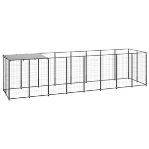 vidaXL, vidaXL Hundezwinger Schwarz 4,84 m² Stahl, 