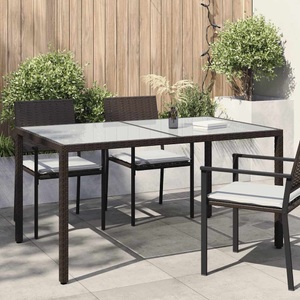 vidaXL, vidaXL Gartentisch 150x90x75 cm Gehärtetes Glas Poly Rattan Braun