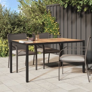 vidaXL, vidaXL Gartentisch 150x90x75 cm Poly Rattan und Akazienholz Schwarz, 