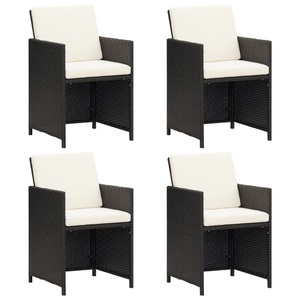 vidaXL, vidaXL Gartenstühle 4 Stk. Poly Rattan Schwarz, vidaXL Gartenstühle 4 Stk. Poly Rattan Schwarz