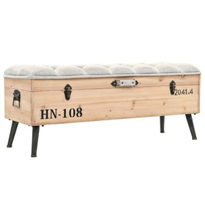 vidaXL, vidaXL Sitzbank mit Stauraum 110 cm Massivholz Tanne, vidaXL Sitzbank mit Stauraum 110 cm Massivholz Tanne