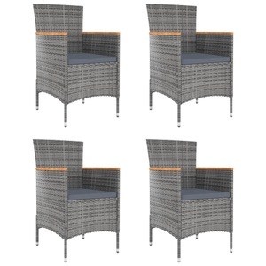 vidaXL, vidaXL Garten-Essstühle 4 Stk. Poly Rattan Grau