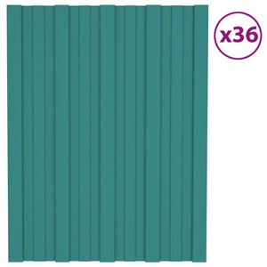 vidaXL, vidaXL Dachpaneele 36 Stk. Verzinkter Stahl Grün 60x45 cm, 