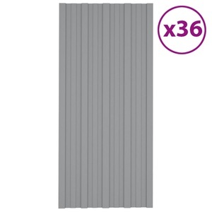 vidaXL, vidaXL Dachpaneele 36 Stk. Verzinkter Stahl Grau 100x45 cm, vidaXL Dachpaneele 36 Stk. Verzinkter Stahl Grau 100x45 cm