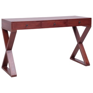 vidaXL, vidaXL Computertisch Braun 115x47x77 cm Massivholz Mahagoni, vidaXL Computertisch Braun 115x47x77 cm Massivholz Mahagoni