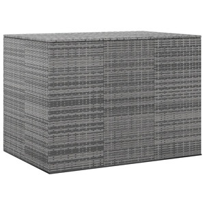 vidaXL, vidaXL Garten-Kissenbox PE Rattan 145x100x103 cm Grau, vidaXL Garten-Kissenbox PE Rattan 145x100x103 cm Grau