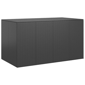 vidaXL, vidaXL Garten-Kissenbox PE Rattan 194x100x103 cm Schwarz, 