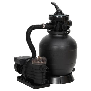 vidaXL, vidaXL Pool-Sandfilter mit 6-Wege-Ventil Schwarz, 
