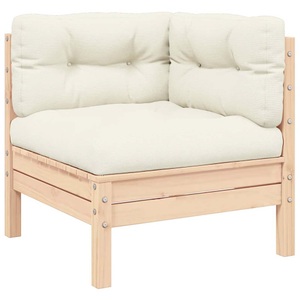 vidaXL, vidaXL Garten-Ecksofa mit Creme Kissen Massivholz Kiefer