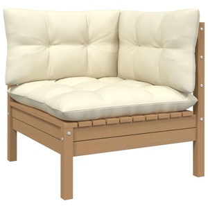 vidaXL, vidaXL Garten-Ecksofa mit Kissen Honigbraun Massivholz Kiefer, 
