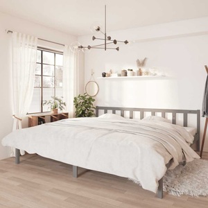 vidaXL, vidaXL Massivholzbett Grau Kiefer 200x200 cm, vidaXL Massivholzbett Grau Kiefer 200x200 cm