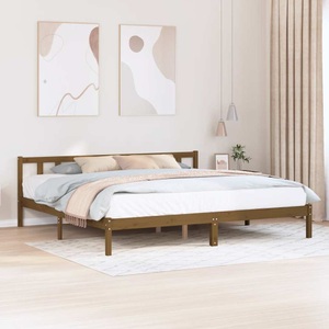 vidaXL, vidaXL Massivholzbett Honigbraun Kiefer 200x200 cm, vidaXL Massivholzbett Honigbraun Kiefer 200x200 cm
