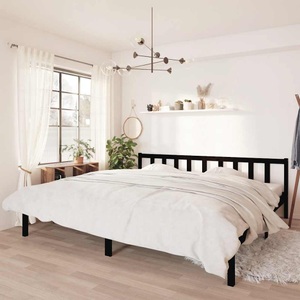 vidaXL, vidaXL Massivholzbett Schwarz Kiefer 200x200 cm, vidaXL Massivholzbett Schwarz Kiefer 200x200 cm