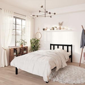 vidaXL, vidaXL Massivholzbett Schwarz 75x190 cm 2FT6 Small Single
