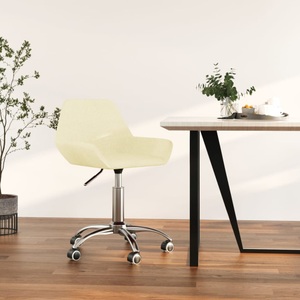 vidaXL, vidaXL Bürostuhl Drehbar Creme Stoff, 