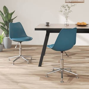 vidaXL, vidaXL Esszimmerstühle 2 Stk. Drehbar Türkis Kunstleder, 