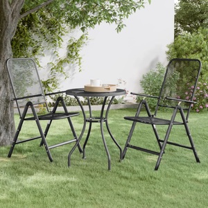 vidaXL, vidaXL Gartentisch Ø60x72 cm Streckgitter Anthrazit, vidaXL Gartentisch Ø60x72 cm Streckgitter Anthrazit