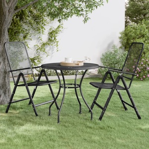vidaXL, vidaXL Gartentisch Ø80x72 cm Streckmetall Anthrazit, 